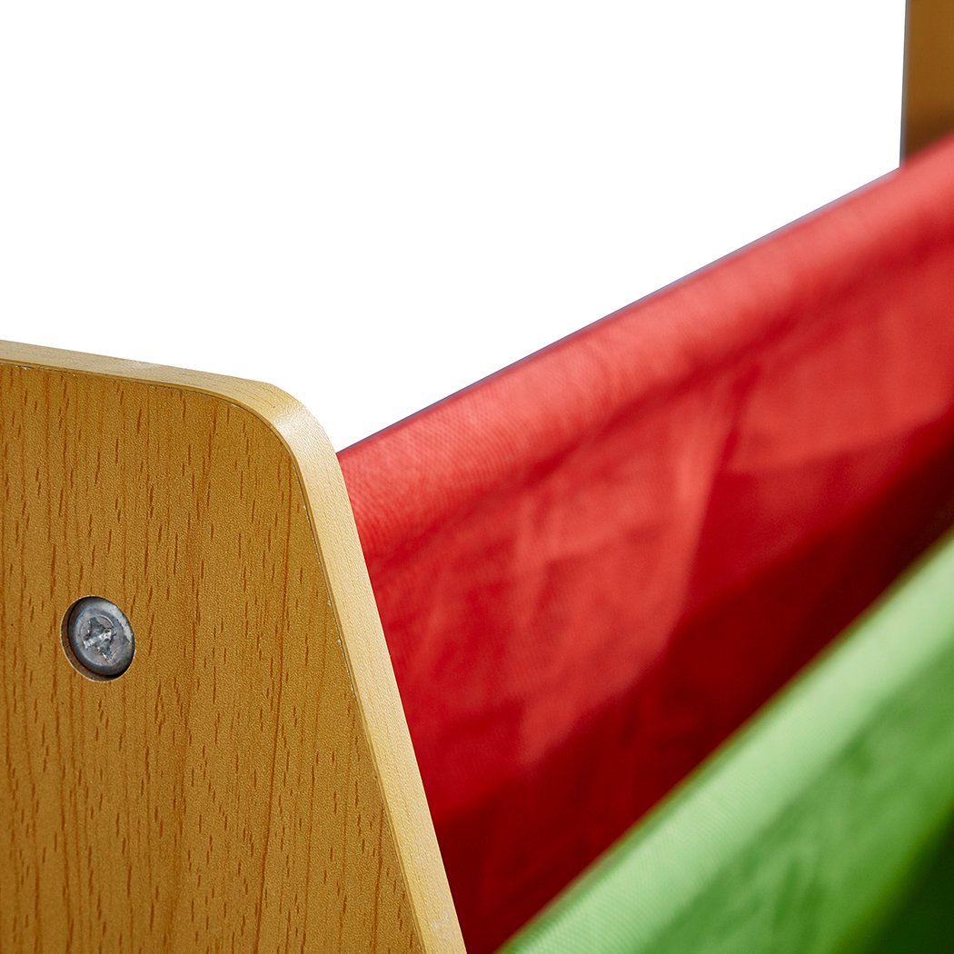 Levede Wooden Kids Bookcase featuring colorful sling shelves for books and toys, designed for children's easy access and organization.